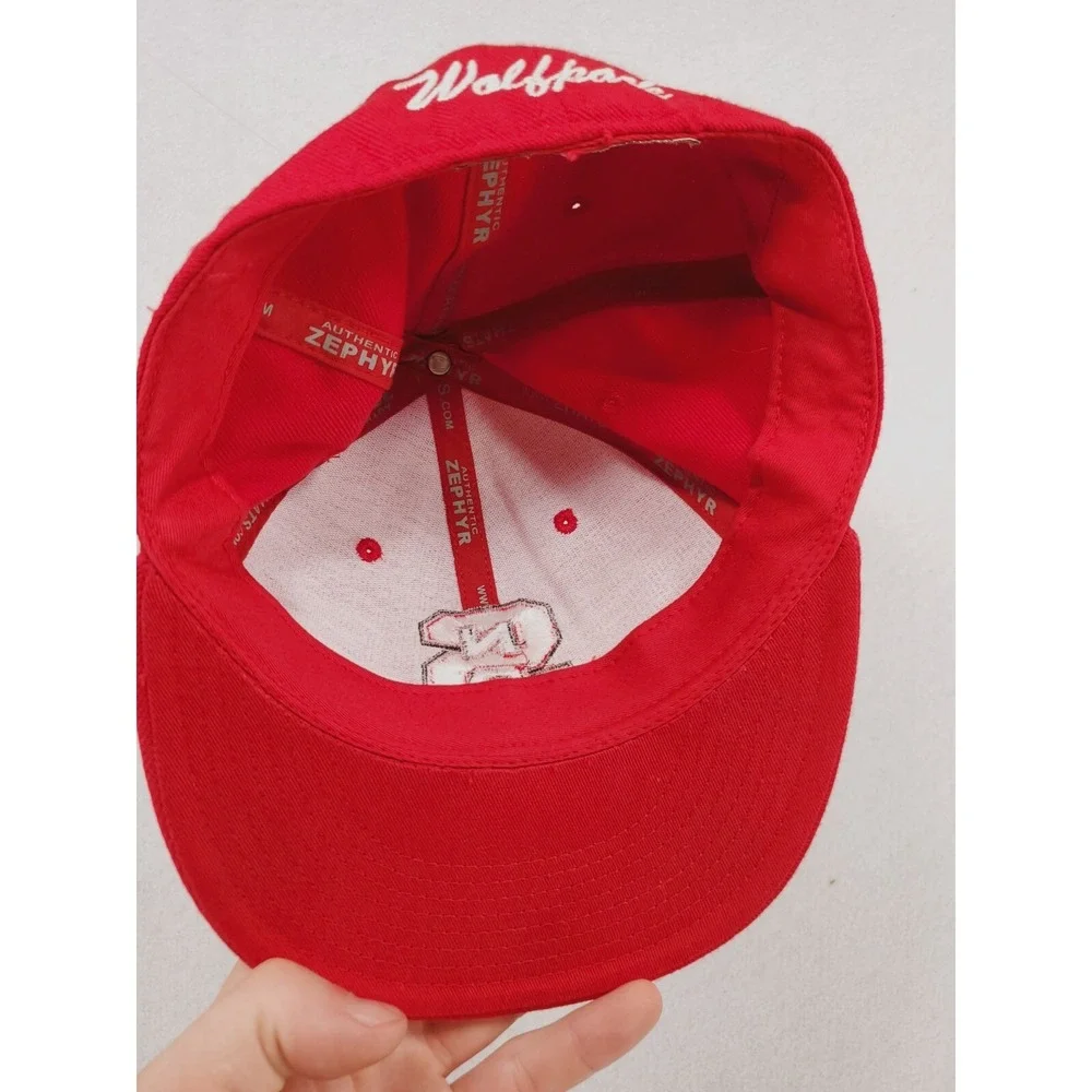 NC State Hat Cap Mens 7 1/8 Red Fitted Zephyr 32/5 Chopped Wool Flat Wide Brim